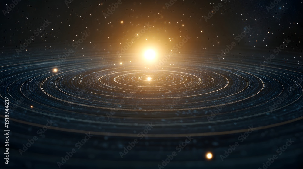 Fototapeta premium Detailed Close-Up View of Cosmic Dust Trails Intersecting in a Vibrant Cosmic Landscape