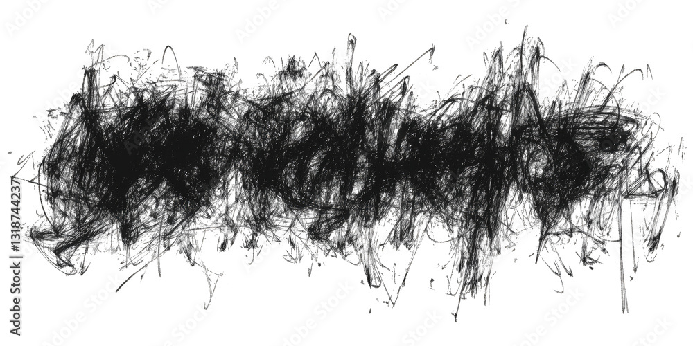A black and white image of a messy, chaotic line of text A black and white image of a messy, chaotic line of text