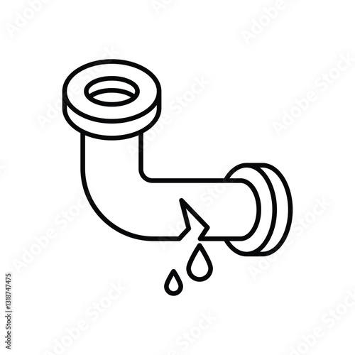 Broken Water Pipe Vector icon