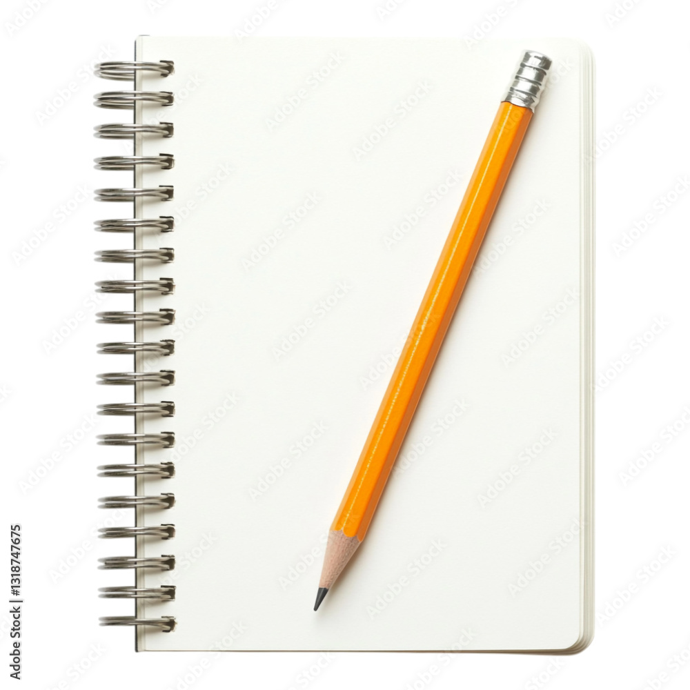 PNG Blank Notebook and Pencil against transparent background PNG Blank Notebook and Pencil against transparent background
