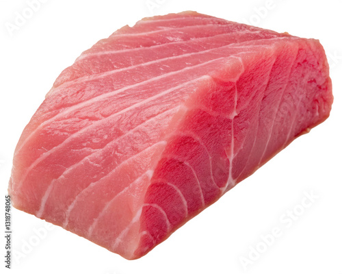 Fresh slice of tuna sashimi isolated on a transparent background, Generative AI