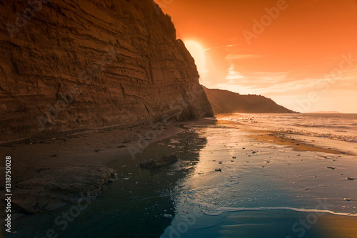 Fototapeta Naklejka Na Ścianę i Meble -  wonderful summer view, awesome nature scene in Greece, Corfu, Santa barbara beach