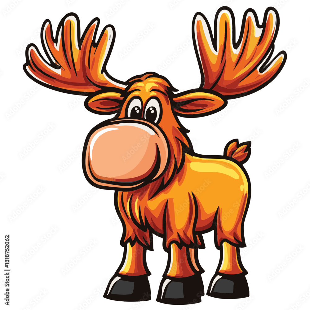 Obraz premium moose cartoon vector illustration 