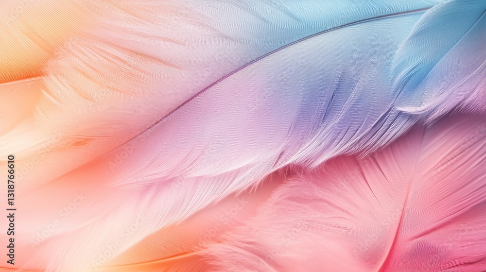 Pastel-colored feathers, soft & dreamy. Pastel-colored feathers, soft & dreamy.