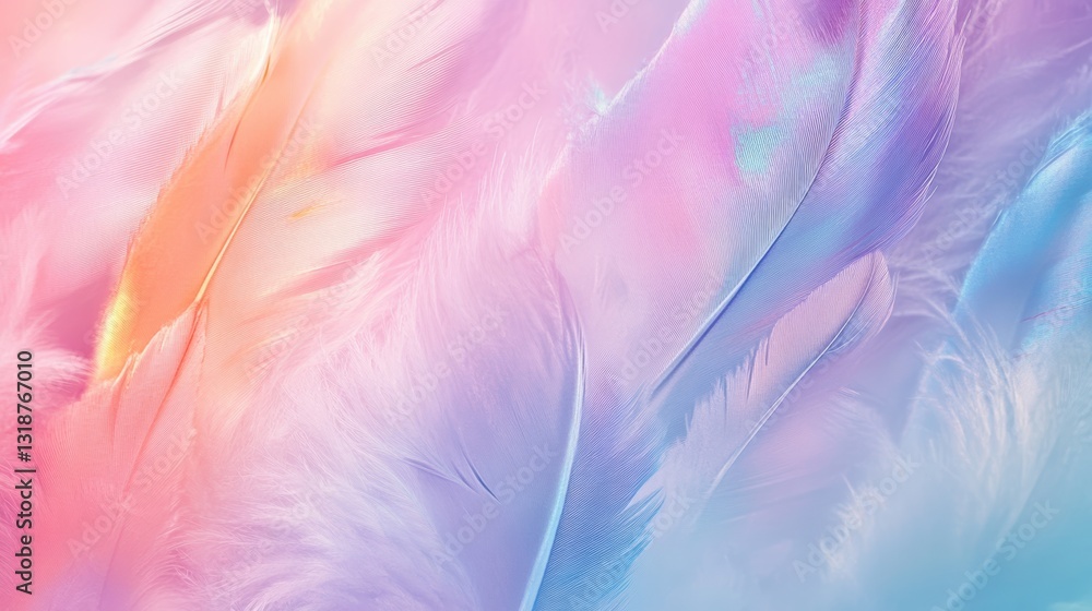 Soft pastel feathers, dreamy texture Soft pastel feathers, dreamy texture