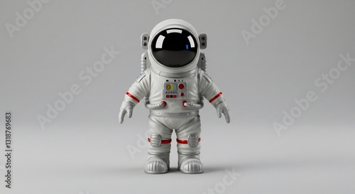 Wallpaper Mural Cute astronaut boldly stands against subtly lit gray background. AI Generated Torontodigital.ca