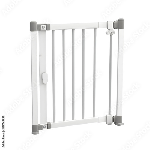 Wallpaper Mural A modern child safety gate, designed for homes with young children or pets, ensuring secure access to different rooms. Torontodigital.ca