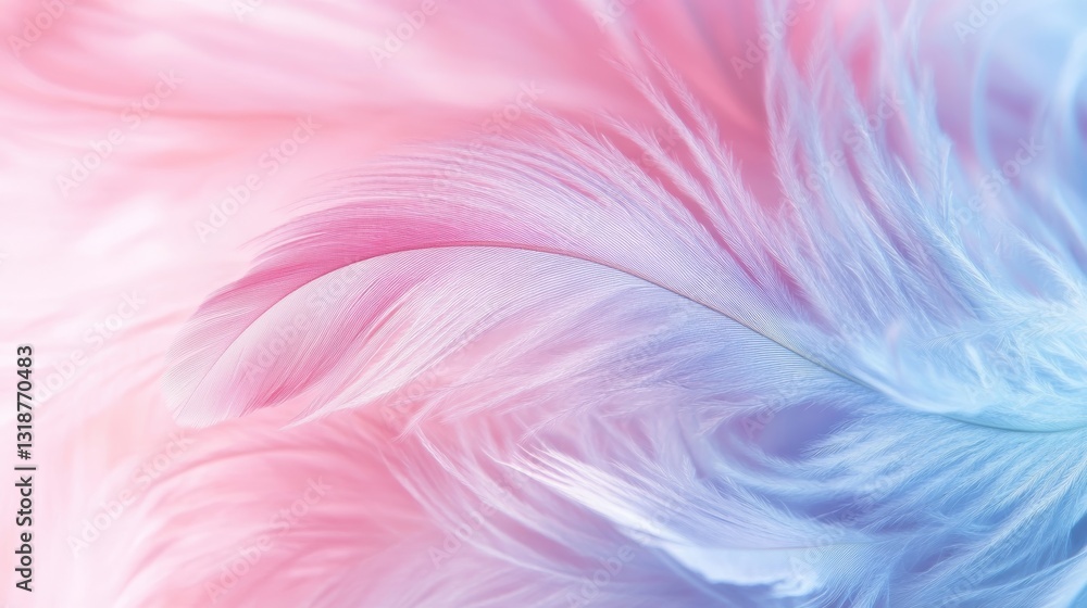 Soft pastel feathers in pink and blue. Soft pastel feathers in pink and blue.