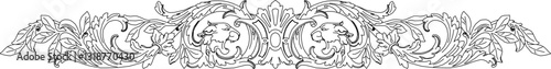 sketch vector illustration silhouette design decorative carving ornament floral decoration classic vintage ethnic