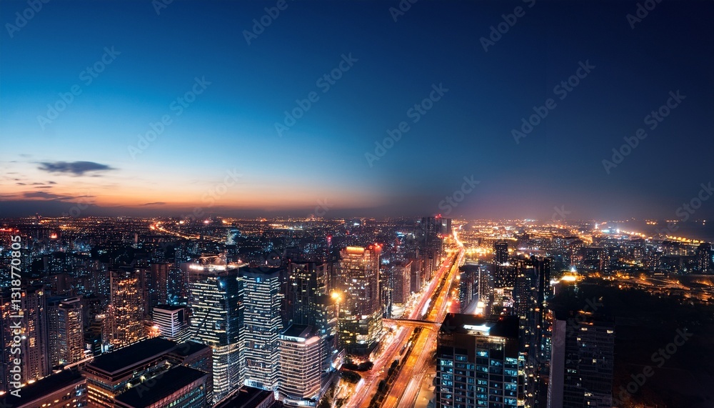 Obraz premium the night view of the city