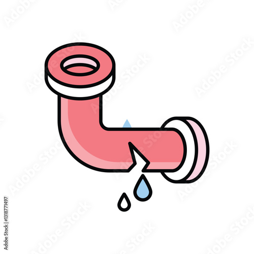 Broken Water Pipe Vector icon