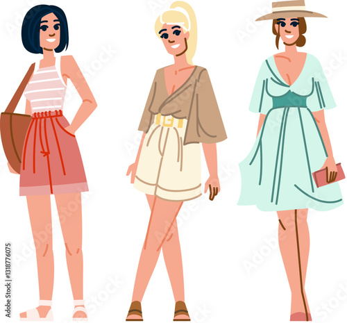 sandals woman summer fashion vector