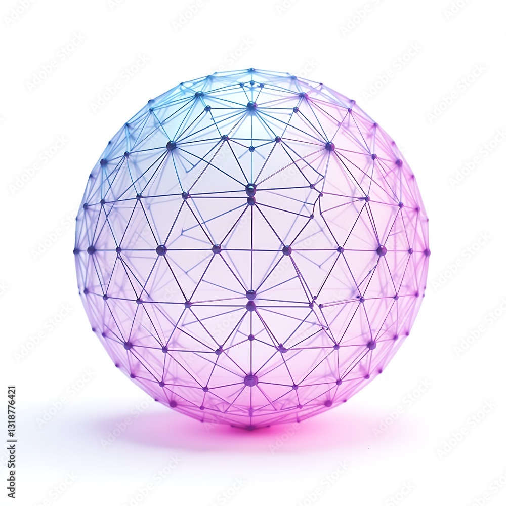 3D Wireframe Sphere isolated on a white background 3D Wireframe Sphere isolated on a white background