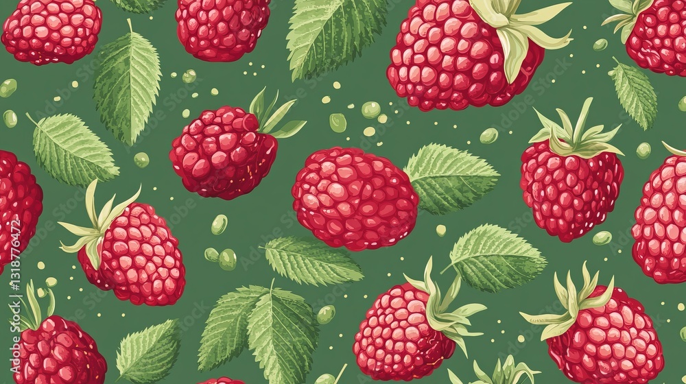 Seamless vector pattern featuring raspberries. A simple berry-themed design, perfect for raspberry jam packaging, banners, and posters. Seamless vector pattern featuring raspberries. A simple berry-themed design, perfect for raspberry jam packaging, banners, and posters.