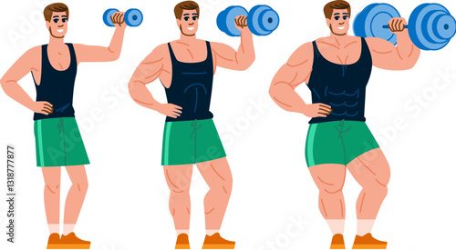 workout muscle building man vector