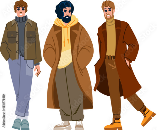 sweater man autumn fashion vector