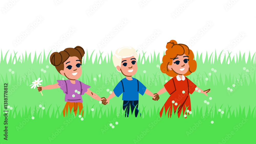 adventure kid nature walk vector adventure kid nature walk vector
