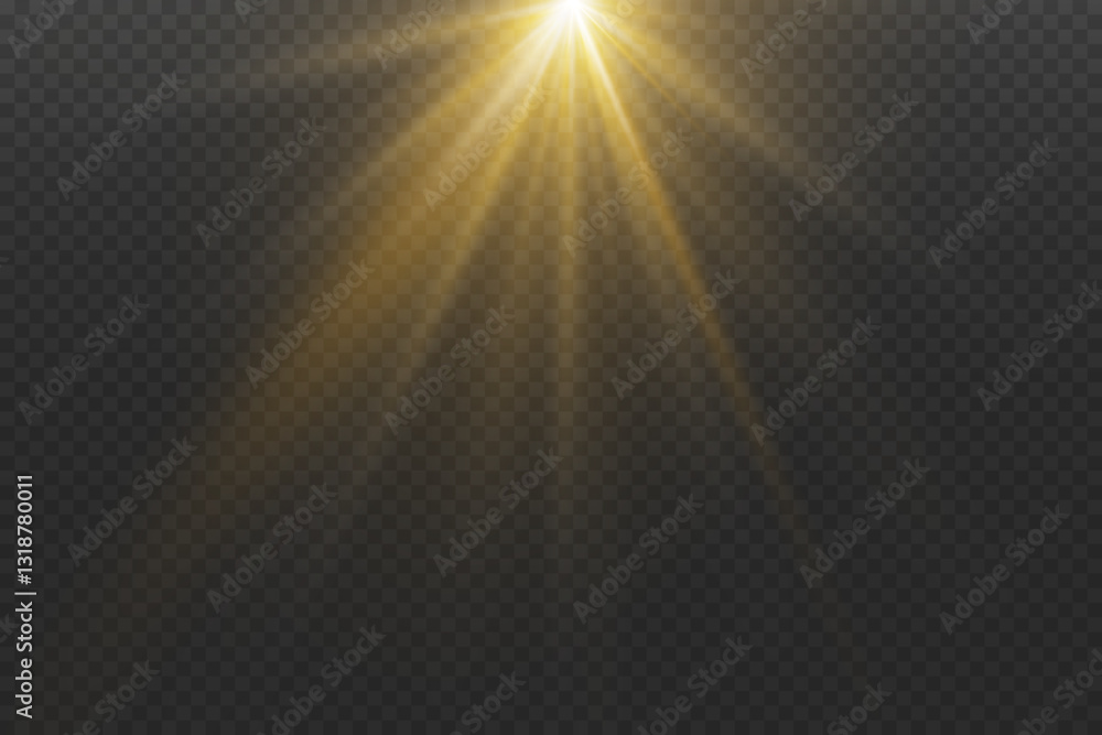 Light effect of flash and glare, light rays. On a transparent background. Light effect of flash and glare, light rays. On a transparent background.