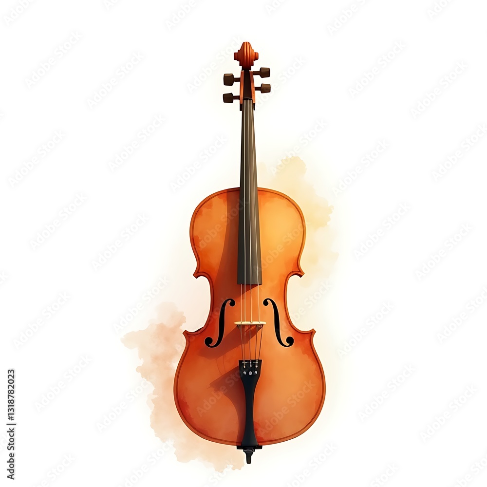 Obraz premium 3D Cello isolated on a white background