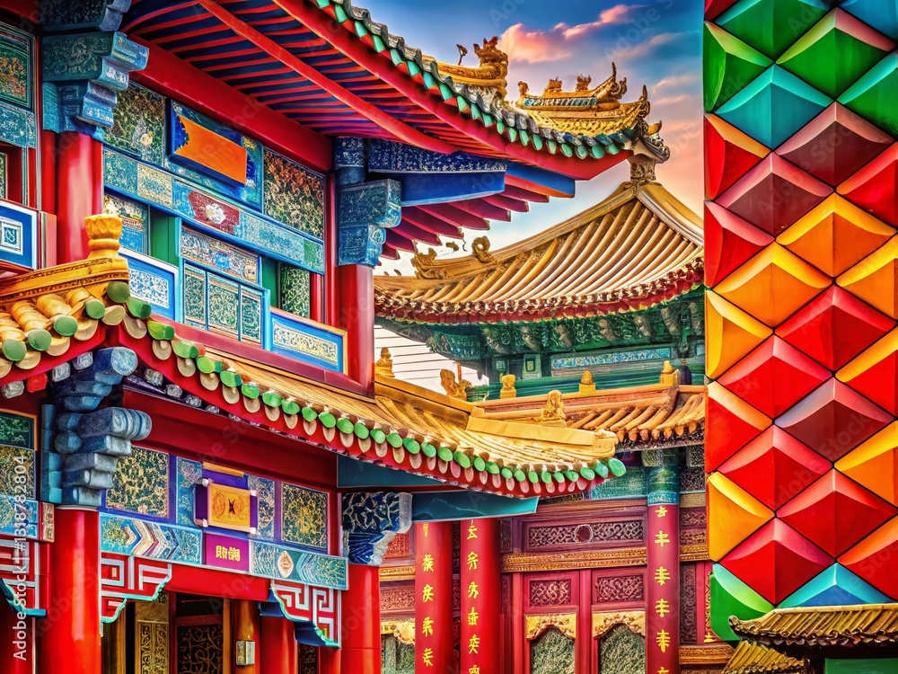 Abstract Colorful Patterns: Celebrating China's National Day Abstract Colorful Patterns: Celebrating China's National Day