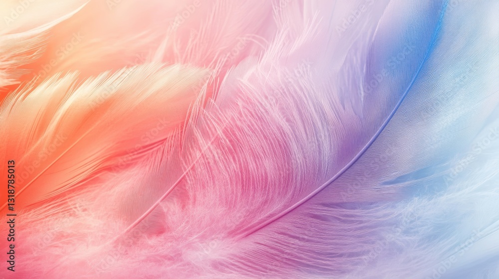 Soft pastel feathers in delicate hues. Soft pastel feathers in delicate hues.