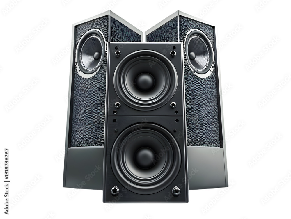 Modern speaker system featuring sleek design and powerful sound, perfect for music lovers and entertainment enthusiasts. Modern speaker system featuring sleek design and powerful sound, perfect for music lovers and entertainment enthusiasts.