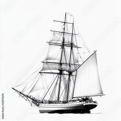 Wallpaper Mural Sailing ship, ocean, white background, nautical history, travel Torontodigital.ca