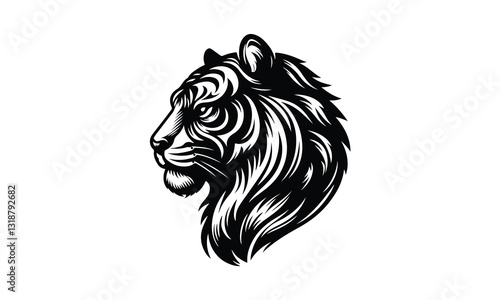 Wallpaper Mural silhouette tiger face and head tittle, Tiger Face and Head Silhouette Vector, silhouette tiger  Torontodigital.ca