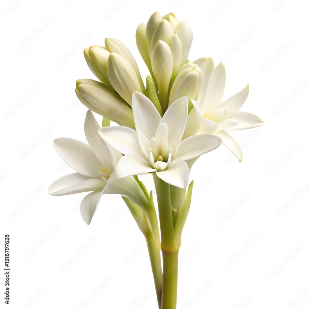 Fototapeta premium Tuberose Flower Isolated on White Background 