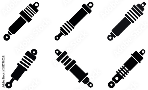 Vector Illustration of Various Automotive Shock Absorbers design on a white background