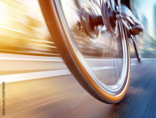 Fast Bicycle in Motion with Speed Blur  
