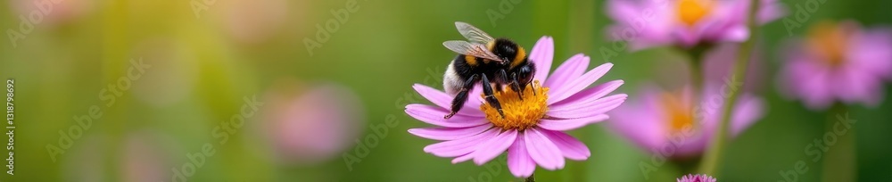 Bumblebee collecting nectar from globe daisy Globularia cordifolia L, globularia, bee Bumblebee collecting nectar from globe daisy Globularia cordifolia L, globularia, bee