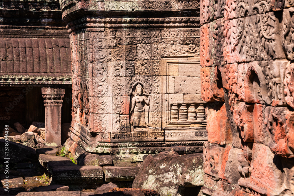 Naklejka premium Angkor ancient temple ruins in Cambodia