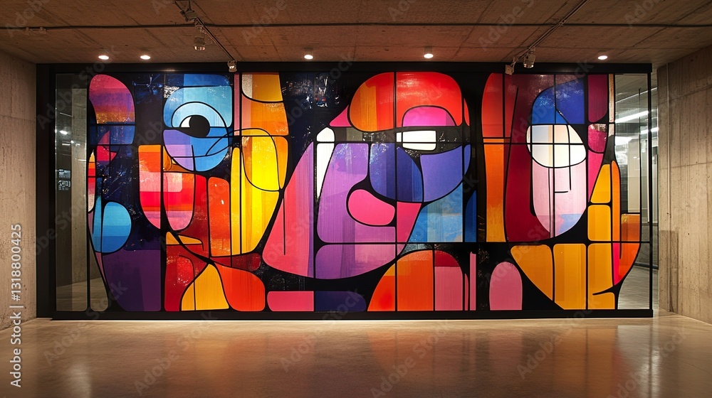 Vibrant Abstract Geometric Art: Colorful Shapes and Lines