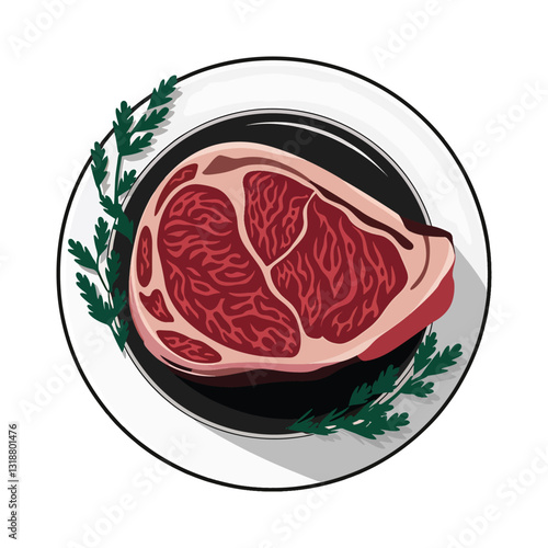 Detailed Meat Cut Vector Set: Steak, Ham Deer Silhouette Butcher Graphics