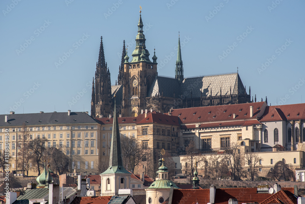 Obraz premium Cityscape view of Prague, capital city of Czech Republic