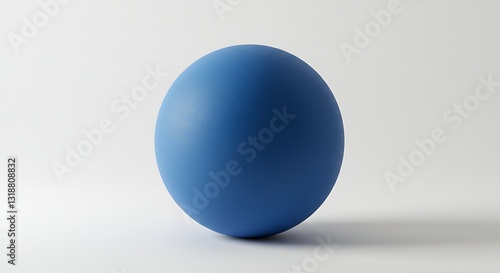 穏やか光彩輝く青い球体 滑らか質感 シンプル背景. AI Generated