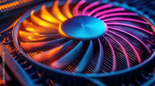 Close-up of a computer cooling fan photo