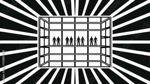 Imprisoned Figures in a Geometrically Designed Space