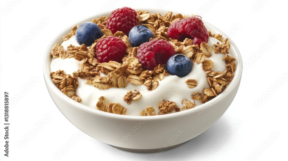 A bowl of yogurt topped with granola and fresh berries, symbolizing a healthy and balanced breakfast.
A bowl of yogurt topped with granola and fresh berries, symbolizing a healthy and balanced breakfast.