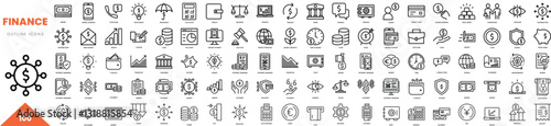 finance outline icon collection. Vector illustration