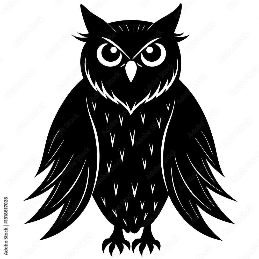 Obraz premium Phantom Owl silhouette vector illustration