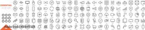 essential outline icon collection. Vector illustration
