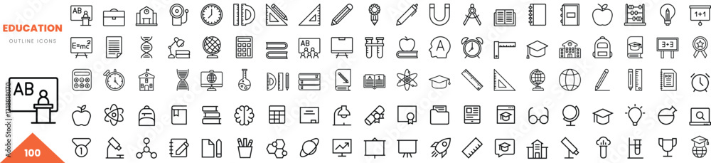 education outline icon collection. Vector illustration education outline icon collection. Vector illustration