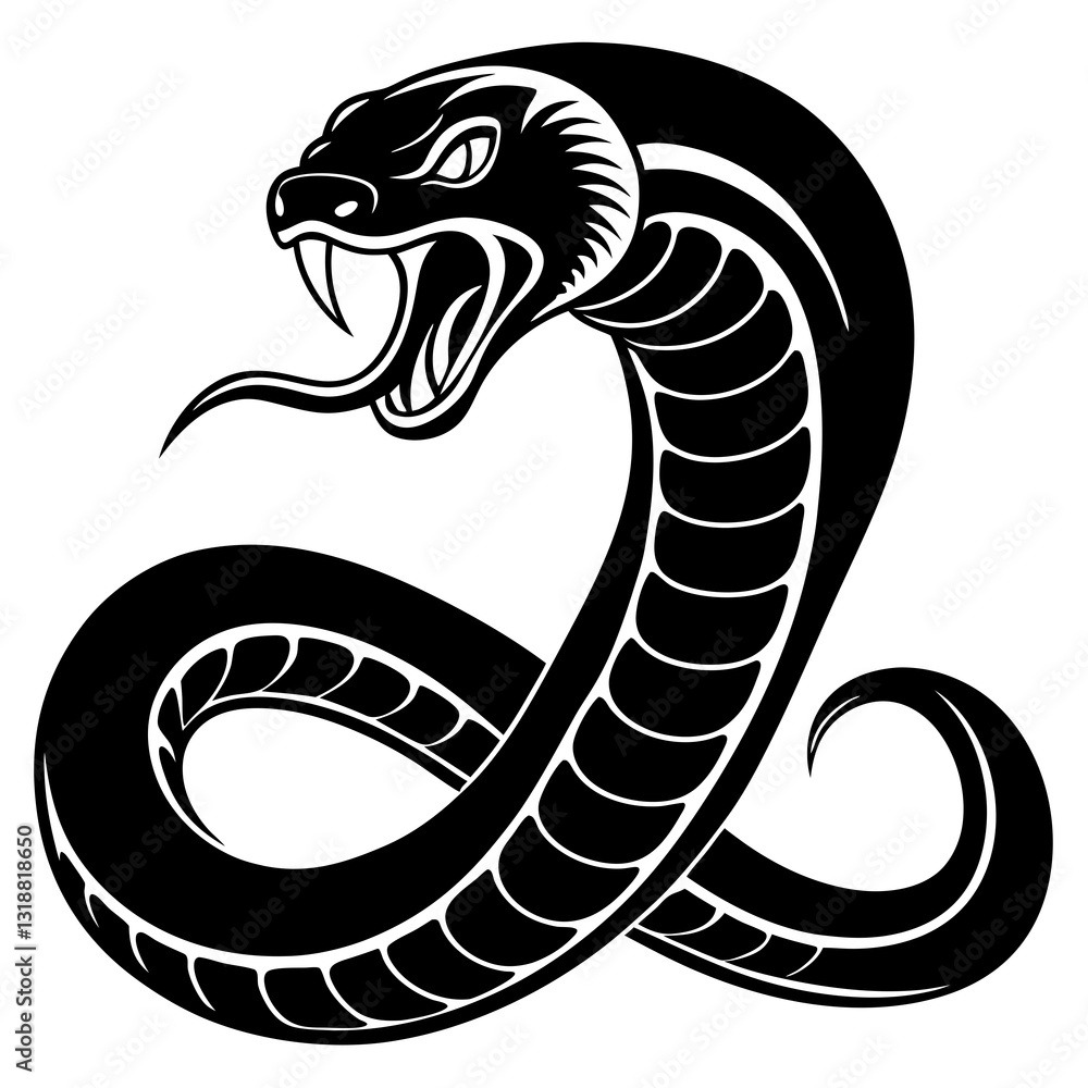 Fototapeta premium Venom viper silhouette vector illustration