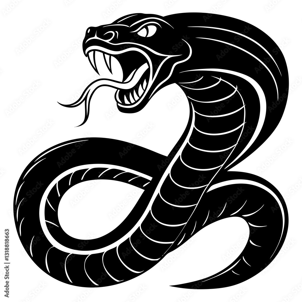 Fototapeta premium Venom viper silhouette vector illustration