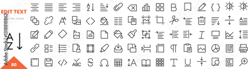 edit text outline icon collection. Vector illustration