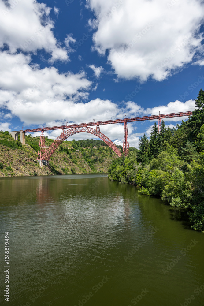 Fototapeta premium Garabit bridge (Viaduc de Garabit), Cantal, Auvergne-Rhone-Alpes, France