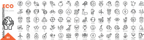 eco outline icon collection. Vector illustration