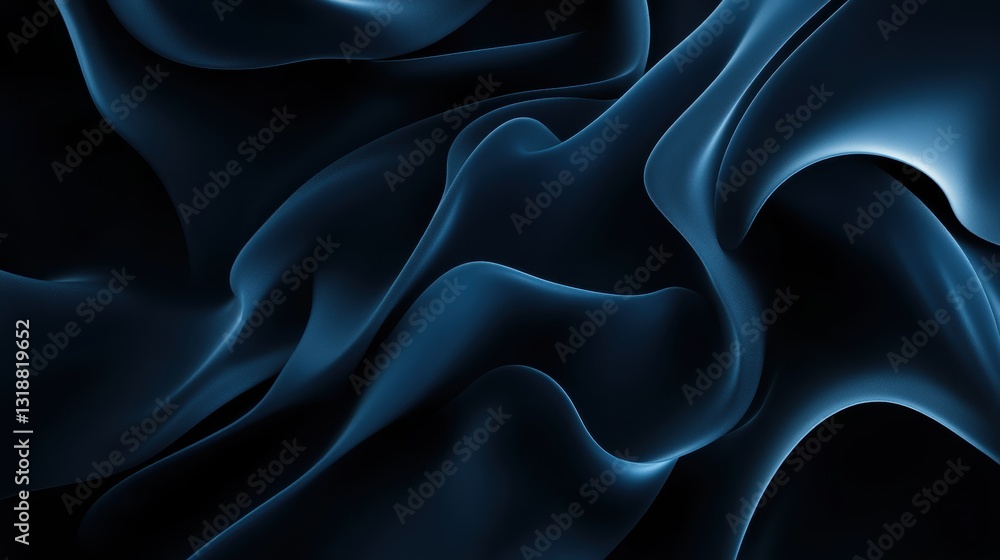 Fototapeta premium Abstract Dark Blue Draped Fabric